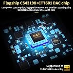 Daakro Amplificateur d'écouteur - USB C à 3.5mm HiFi Adaptateur audio 32bit/768KHz,Plug et Play Hi-res Audio Amp, Portable DAC & Amplificateur casque compatible avec Android/iOS/Windows/Mac System