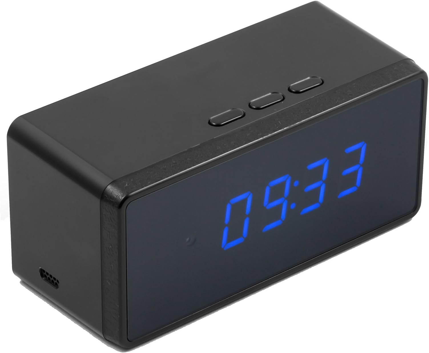 Technaxx Desk Clock with FullHD Camera TX-76, Digital Desk Clock for video and photo recordings, motion detection, night vision & alarm clock function