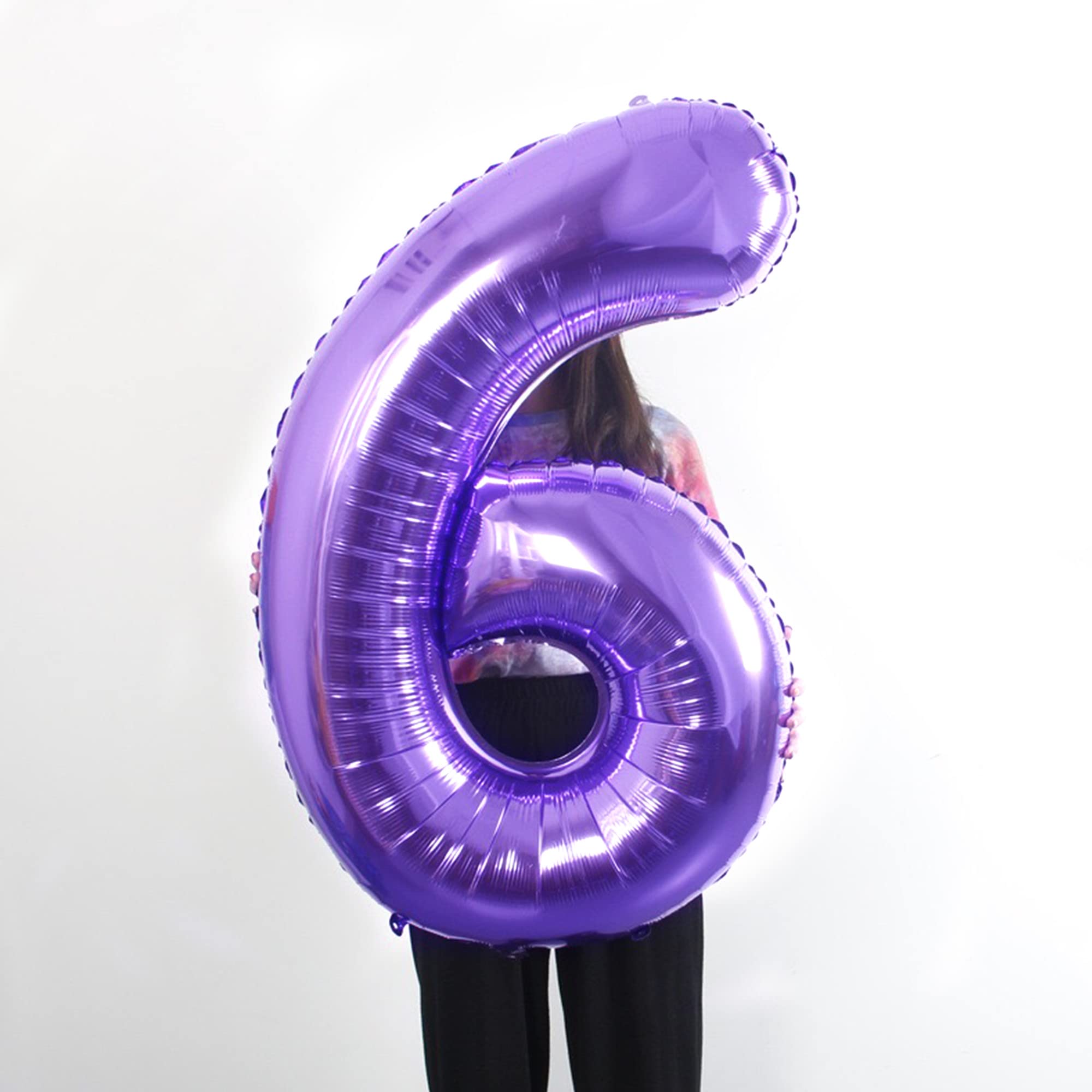 Tellpet 40 Inch Pink Number 6 Balloon With Crown & Base - Standalone Birthday Decoration For Girls - View #9