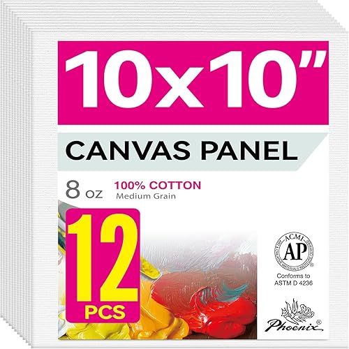 Miniatura 13 de PHOENIX Paneles de Lienzo Pequeños para Pintura de 3x5 Pulgadas, Paquete de Valor de 12 Unidades - 8 Oz Triple Imprimado 100% Algodón Libre de Ácido