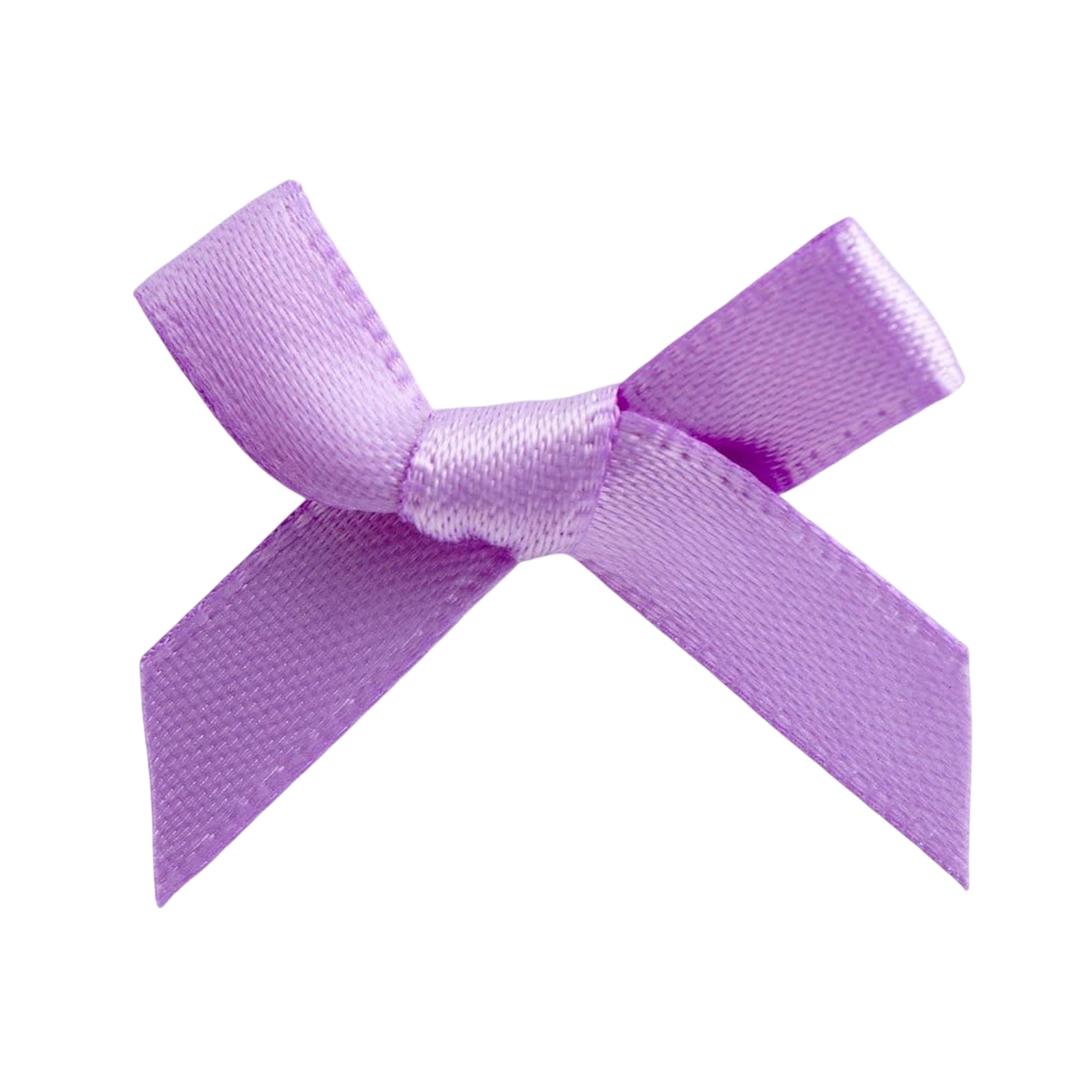 Italian Options Mini Satin Ribbon Bows, Small Bow Decorations for Crafts, Gifts, Hampers, Hair Bow, Wedding Stationery, Floristry, Christmas, Cakes, Crafting, Lilac, 100 Pack, 3 cm — image 1