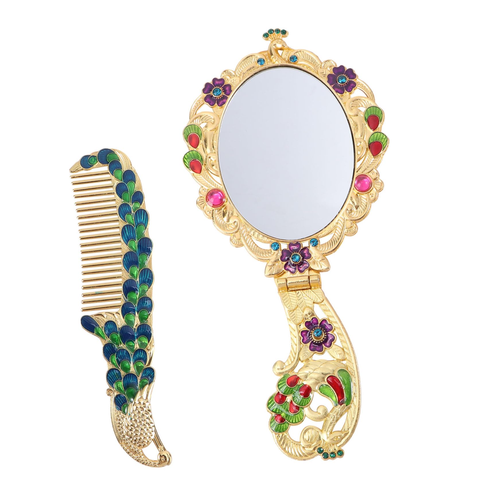 Miroir de poche pliable Gatuida, le duo miroir maquillage rétro et peigne nomade