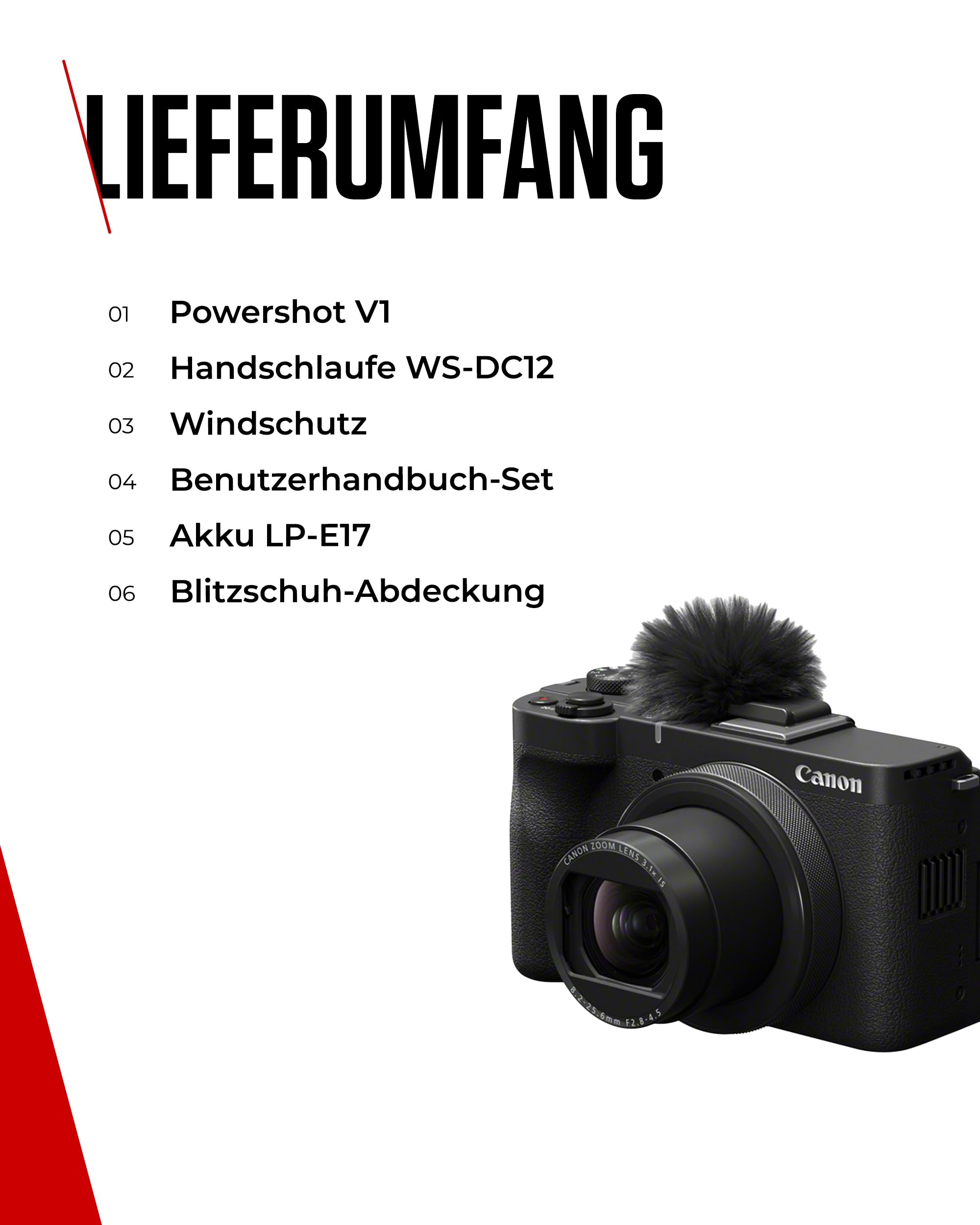 Canon PowerShot V1 Vlog-Kamera Ultraweitwinkel f/2.8-Objektiv Content Creator Vlogging Reisen USB WLAN