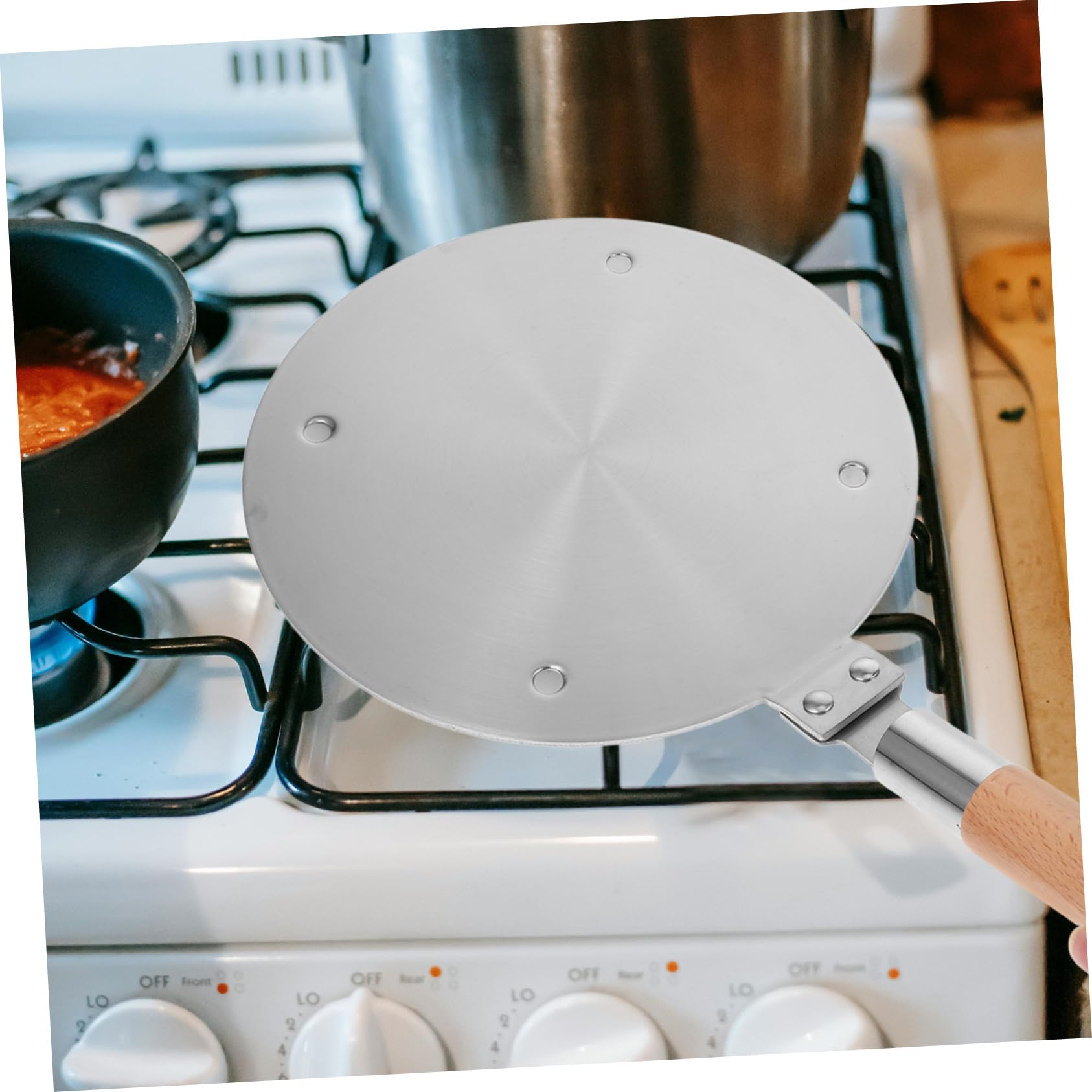 IMIKEYA Piastra Diffusore di Calore Inossidabile per Cucine Induzione Adattatore per Pentole con Manico Riscaldamento Veloce e Uniforme per Cottura di Latticini e Altri Alimenti
