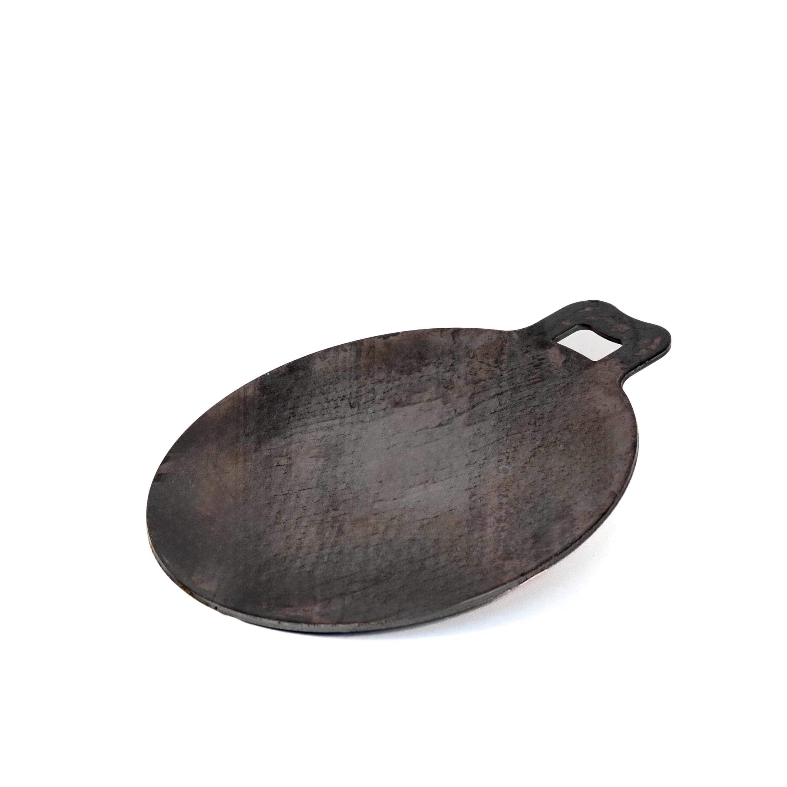 Zishta Traditional Handcrafted 12 Inch Pure Iron Tawa Pan | Pre Seasoned Iron Dosa and Roti Tawa Pan | Iron Tawa Dosa Kallu Cookware -Large | Export Quality | Black (Dia: 30.5 cm, 3 KG) 2