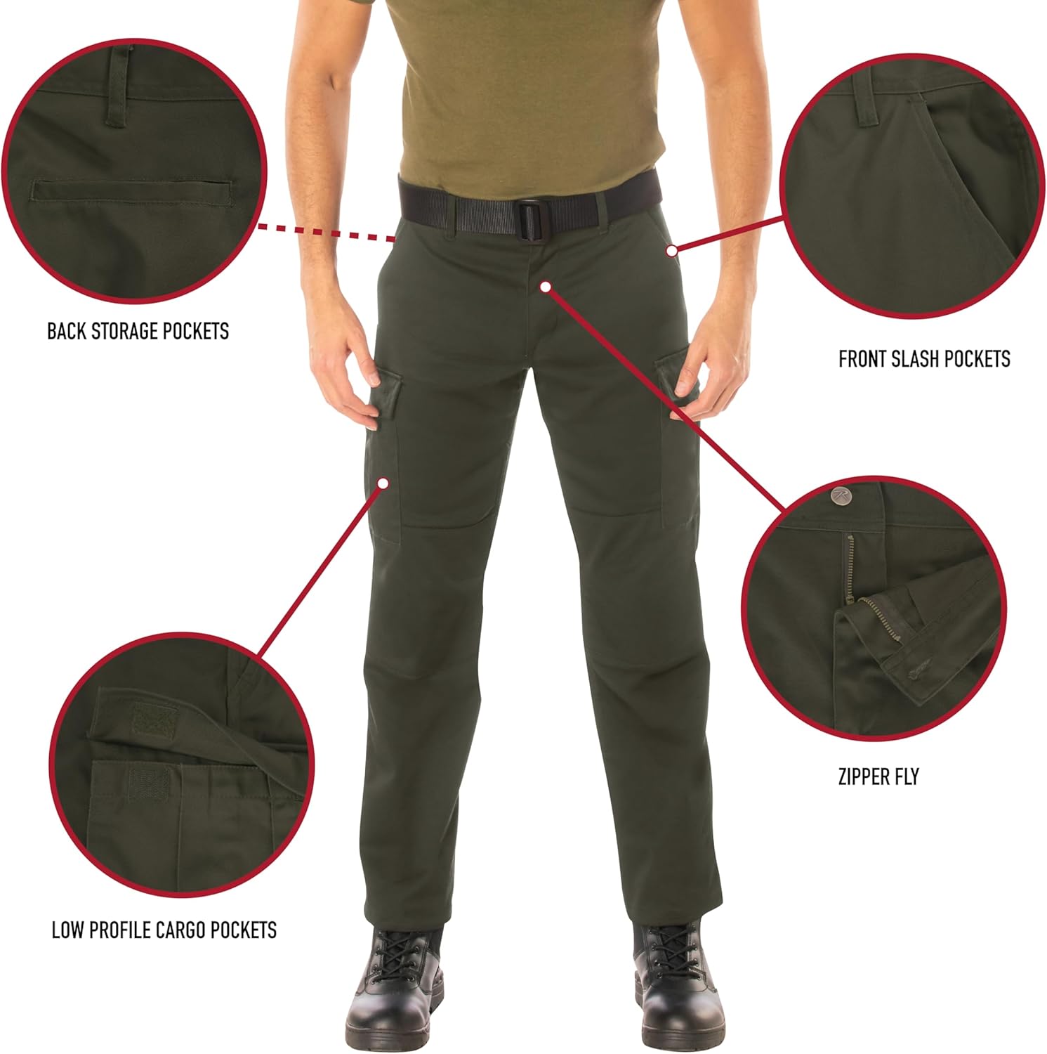 Rothco Active Flex BDU Cargo Pant – Comfort Stretch Utility Tactical Outdoor Work - Image 4