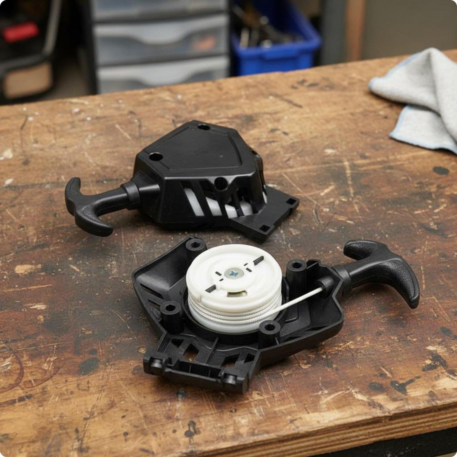 Engine Pull Start Construction Retractable Starter Assembly Comfortable Grip Handle Pull Start Assembly 145 Triangle Steel-image-33