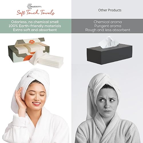 Miniatura 3 de Toallas faciales desechables sin olor de primera calidad, 60 unidades, toalla facial biodegradable para secar la cara, paños desechables para la