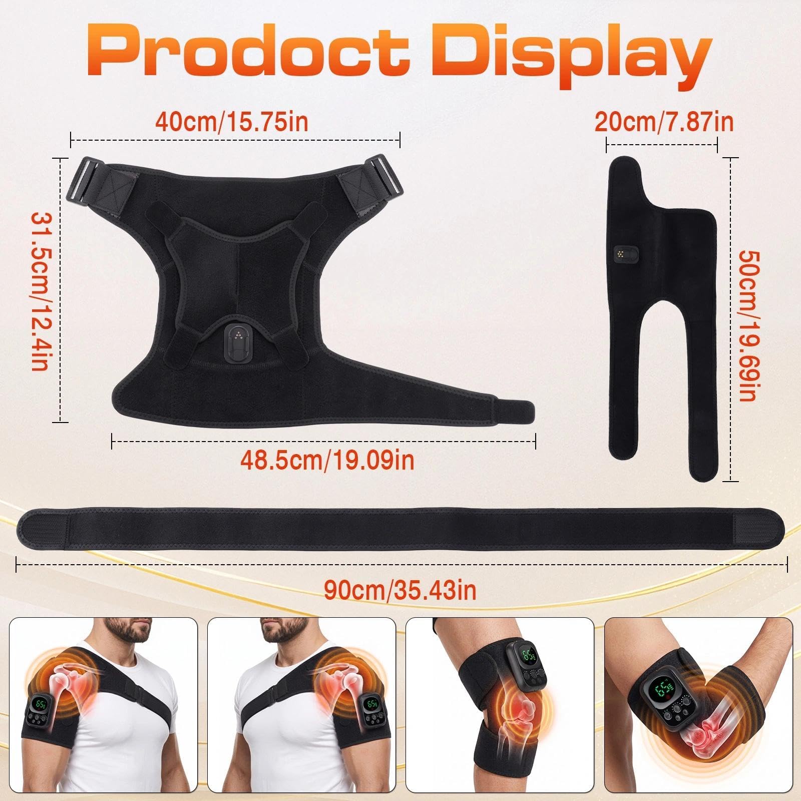 Schulter Massagegerät und Knie Massagegerät, 3-in-1 Kabellose Massagegerät
