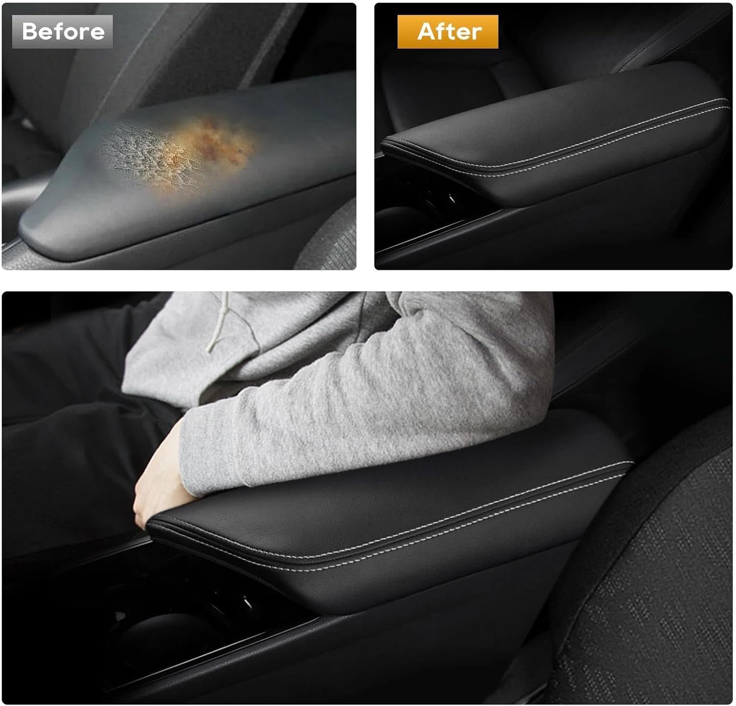 Armrest Box Protection Cover Compatible with CHR ZYX10 NGX50 2016-2022(Bianco)