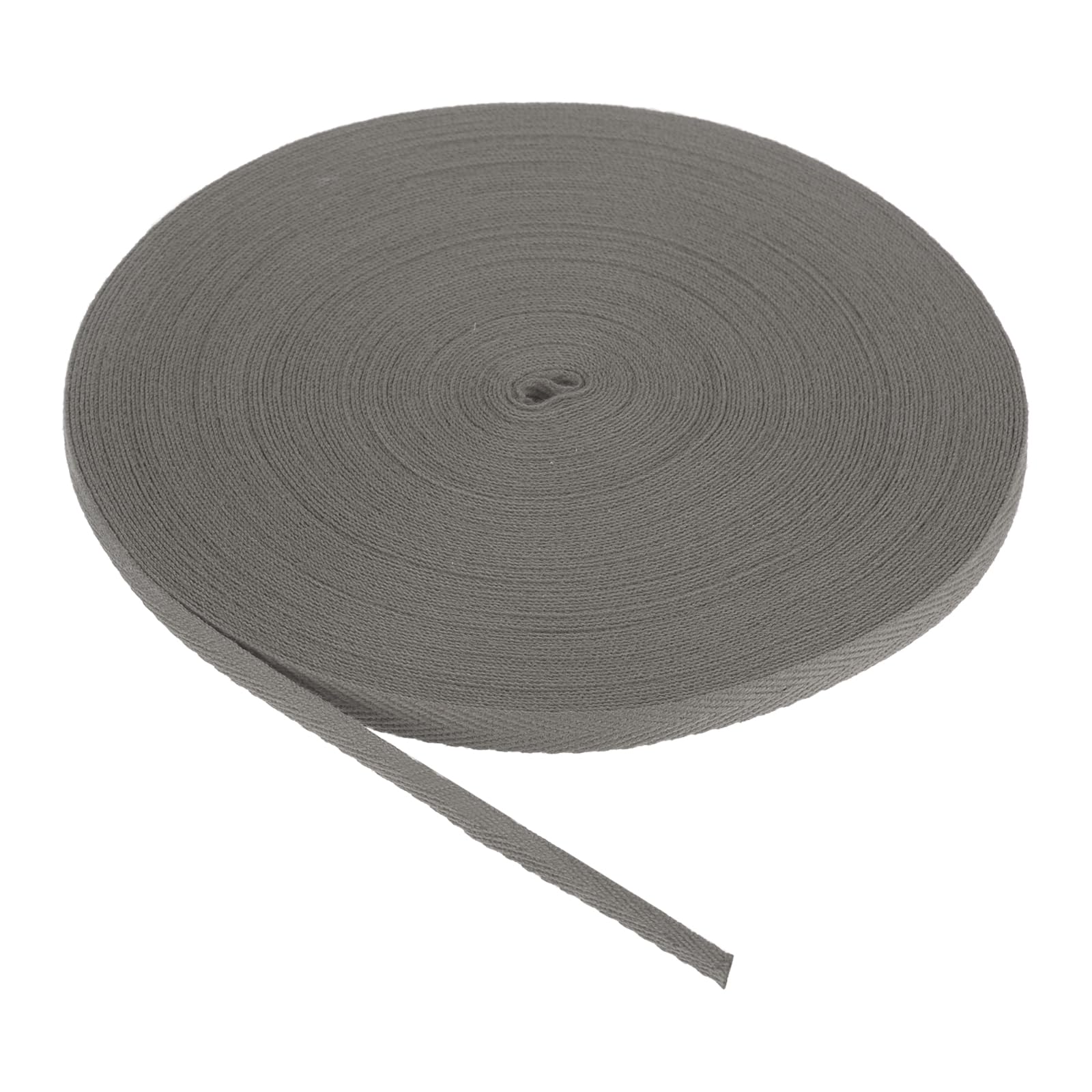 PATIKIL Cotton Twill Tape 6mm 23m Cotton Ribbon Bias Binding Tape Herringbone Webbing Trim for Sewing Gift Wrapping Dark Grey