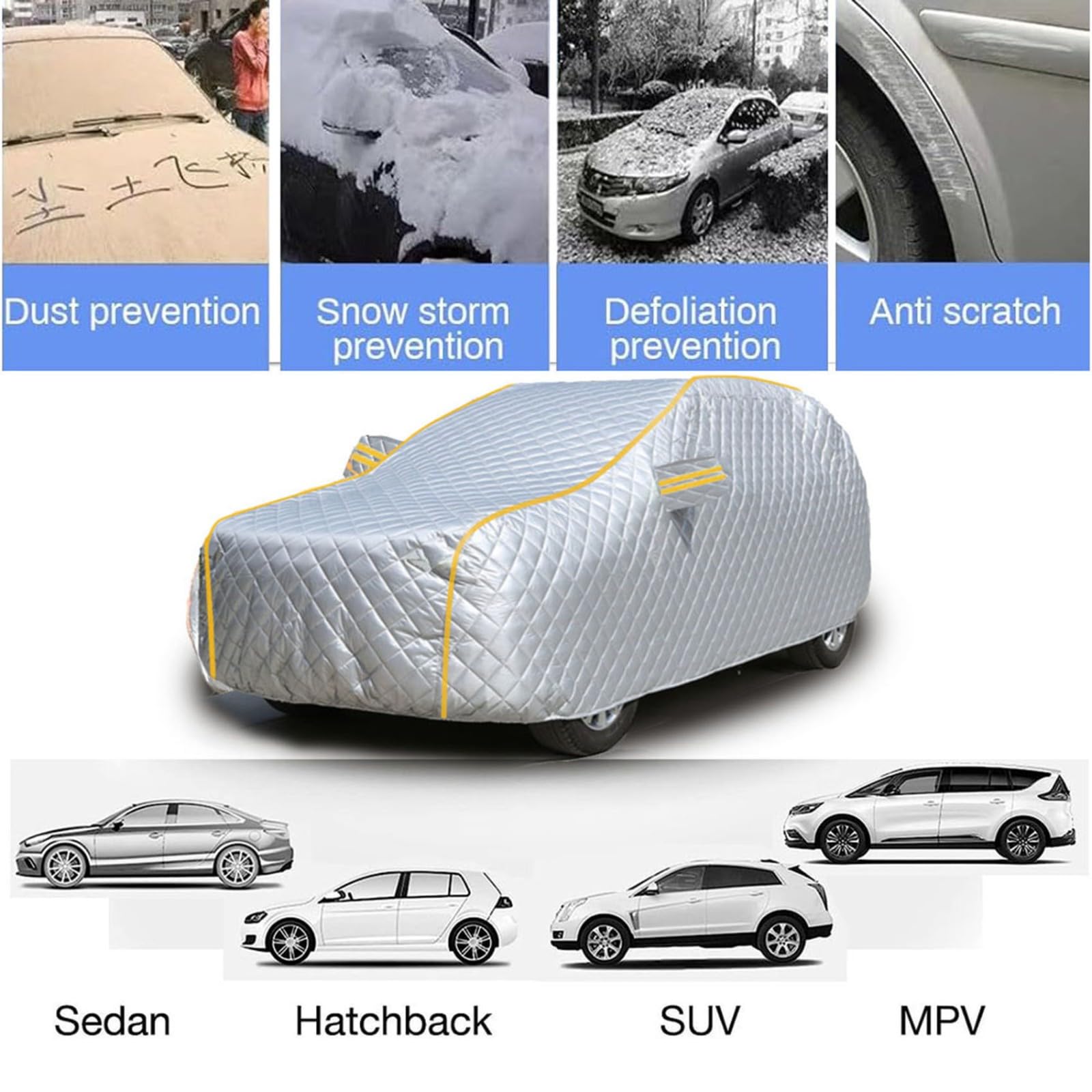 Funda para Coche Antigranizo para Kia Sorento(2002-2024),Cubrecoches Exterior Impermeable para Todo el Año con Acogchado Grueso, Protección Antigranizo y Antinieve