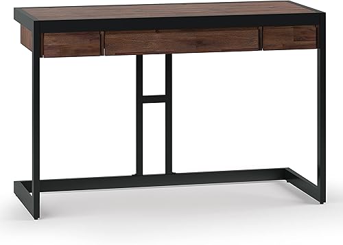 Miniatura 68 de SIMPLIHOME Erina Desk - Escritorio de madera maciza de acacia y metal de 60 pulgadas de ancho en color marrón carbón envejecido, mesa industrial