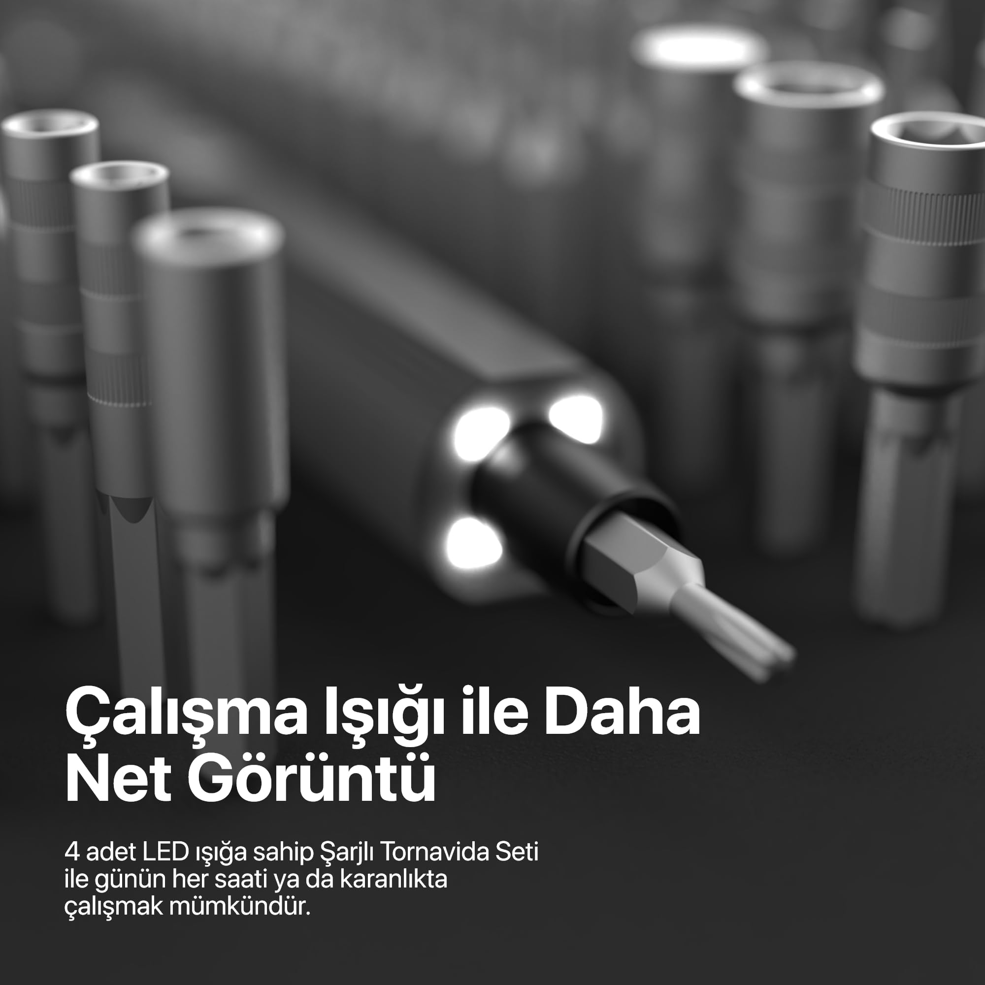 Xenon Smart Hassas Şarjlı Otomatik Tornavida Vidalama Seti 5 Nm Tork Screwdriver 153 Parça X6833