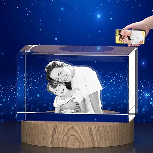 Miniatura 2 de Foto de cristal 3D, regalos personalizados para mujeres, ella, esposa, hombres, mamá, marido, gran regalo personalizado con tu propia foto,