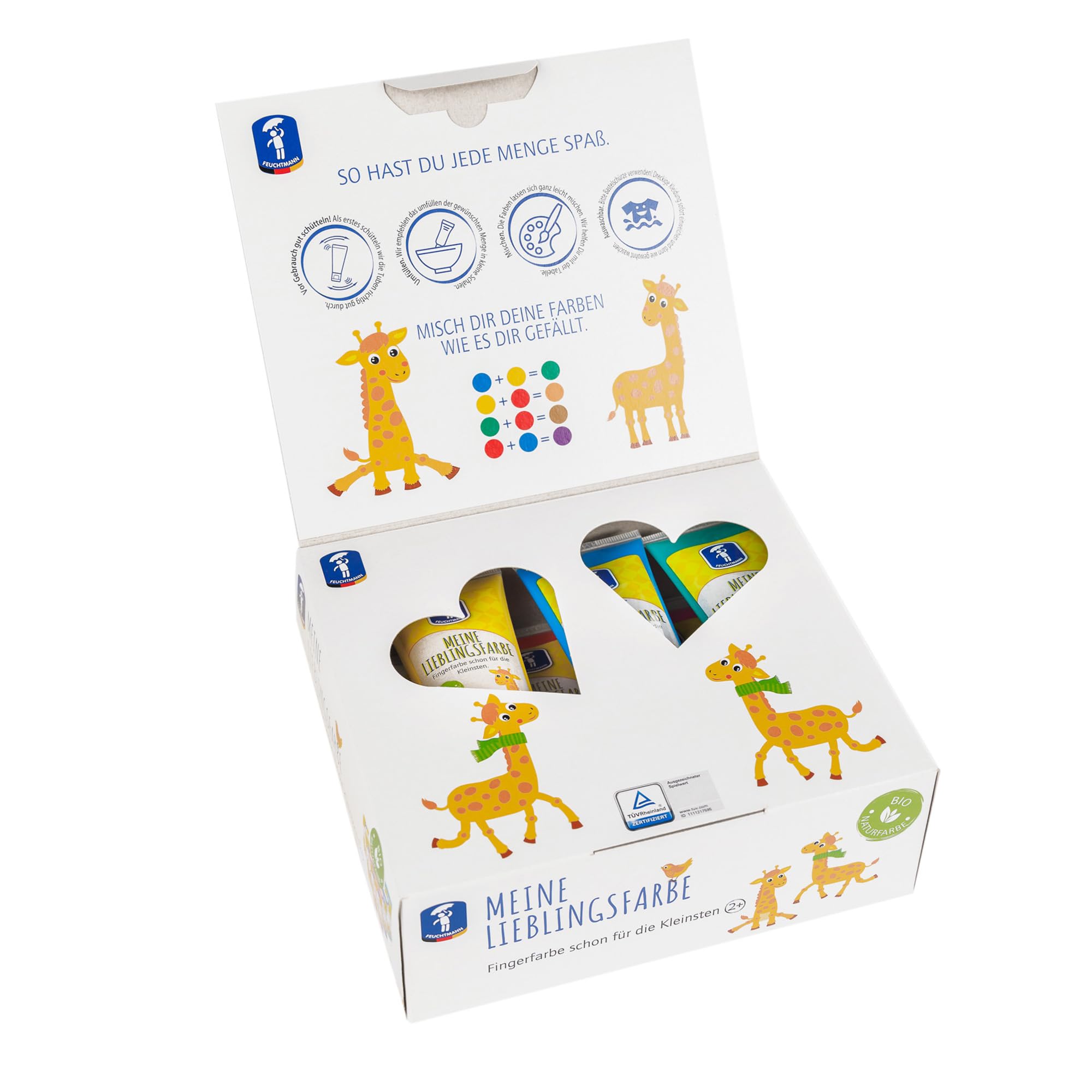 Pool & Boot Feuchtmann 633.0651 – Meine Lieblingsfarbe 6 Tubes de 75 g chacun de 75 g de couleur naturelle bio Idéal pour la maternelle, la crèche, l'école et le hort pour les jeux créatifs