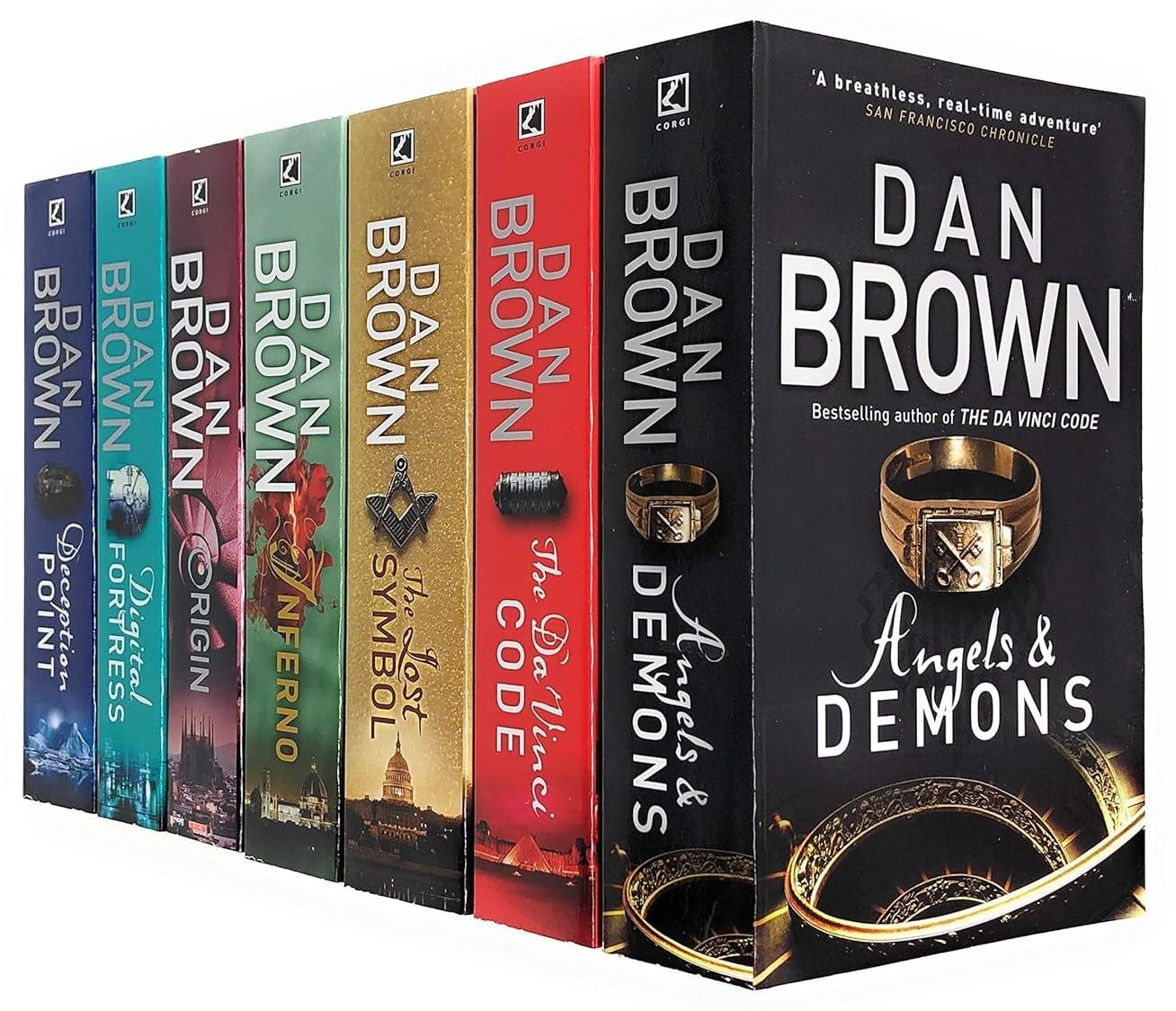 Robert Langdon Series Collection 7 Books Set By Dan Brown (Angels And Demons, The Da Vinci Code, The Lost Symbol, Inferno, Origin, Digital Fortress, Deception Point)