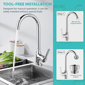 10 Pcs Faucet Adapter Kit, Faucet Adaptor for Kitchen Bathroom Sink Water | M16 to M22, M18 to M22, M20 to M22, M22 to M22, M24 to M22 Male Thread, Tap Adapter for Kitchen Sink Tap Aerator Connector
