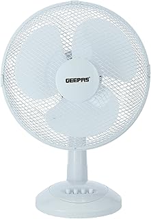 GEEPAS Portable Desk Fan, 12 Inch, 3 Speed, Quiet Operation, Oscillating, Desktop Bedside Cooling Fan, Ideal for Home and Office Oscillating/Rotating and Static Feature | 2 Years Warranty