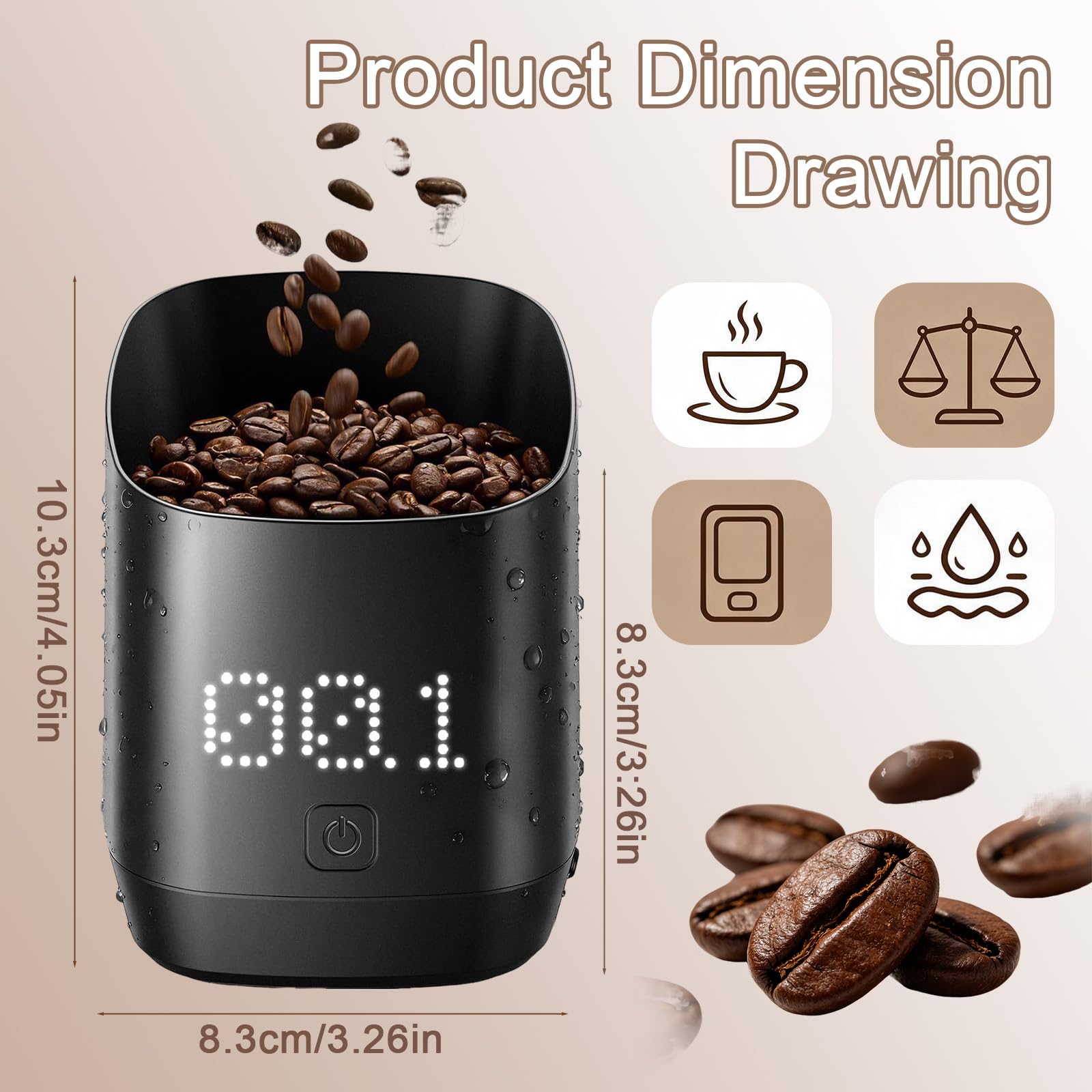 Balance à café numérique avec écran LED - Doseur numérique - Avec minuterie - Rechargeable - 0,1 g - Design simple - Conçu pour les baristas et les amateurs de café