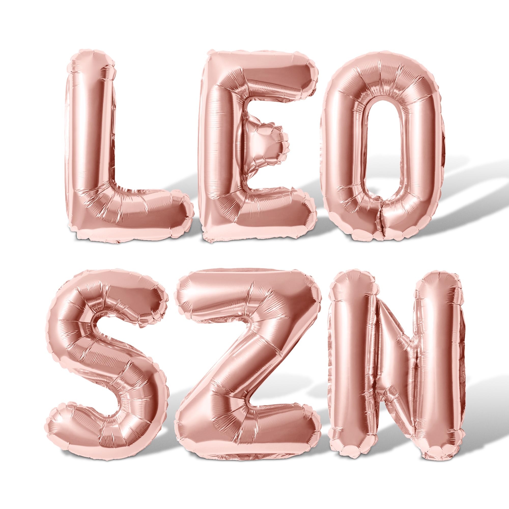 LEO SZN Letter Balloons - 16 Inch Black Alphabet Foil Balloons For July/August Birthdays