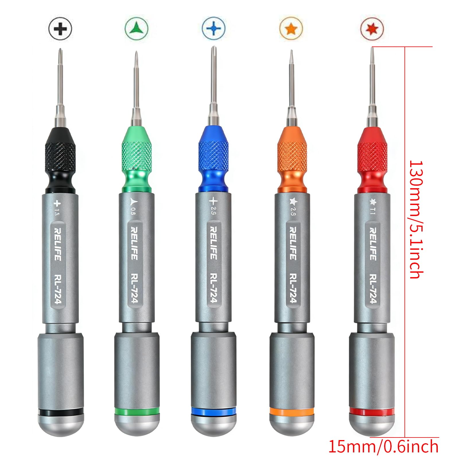 Clé dynamométrique RL-724A, tournevis de réparation de téléphone portable, équipé d'une tête d'aspiration magnétique puissante de haute précision, adapté pour le démontage et la réparation de