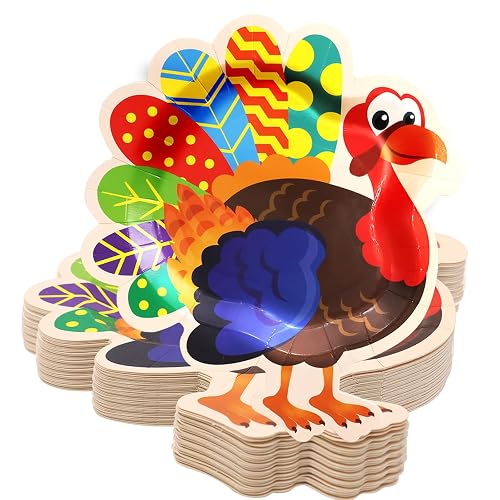 Fancy Land 50 Pcs Thanksgiving Paper Plates Kids 10 x