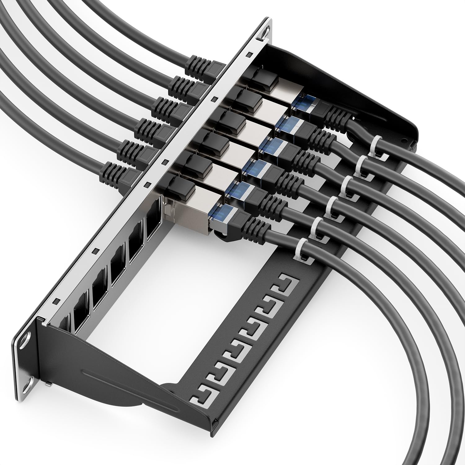 deleyCON Złączka Keystone RJ45 CAT6 (ZESTAW 8 Sztuk) - STP, Gniazdo na Gniazdo RJ45, 1 Gbit/s, 250 MHz, Złączka LAN 1:1, Niklowana Miedź - Srebro