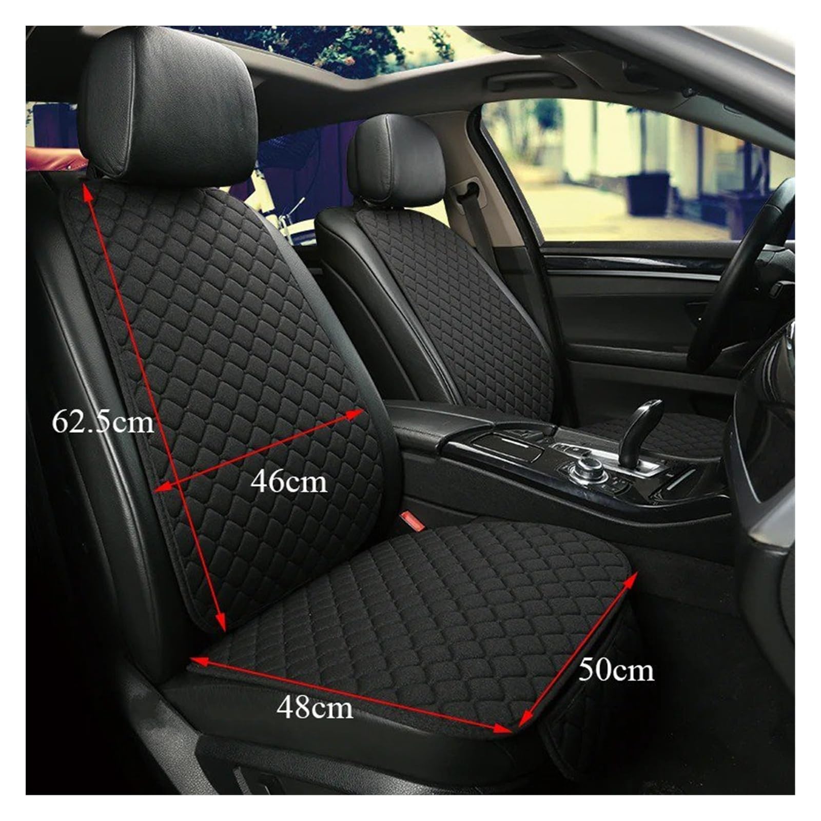 Couverture Siege Housse Protection Universelle pour Siège Voiture en Lin Avant Arrière Tapis Coussin D'été pour Berline SUV, Pick-up, Intérieur