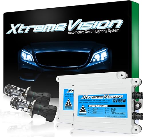Vista 43 de XtremeVision Paquete de xenón 9005 10K 55W AC - Balasto de CA delgado - HB3, 9011 - Bombillas de xenón azul oscuro - 1 par