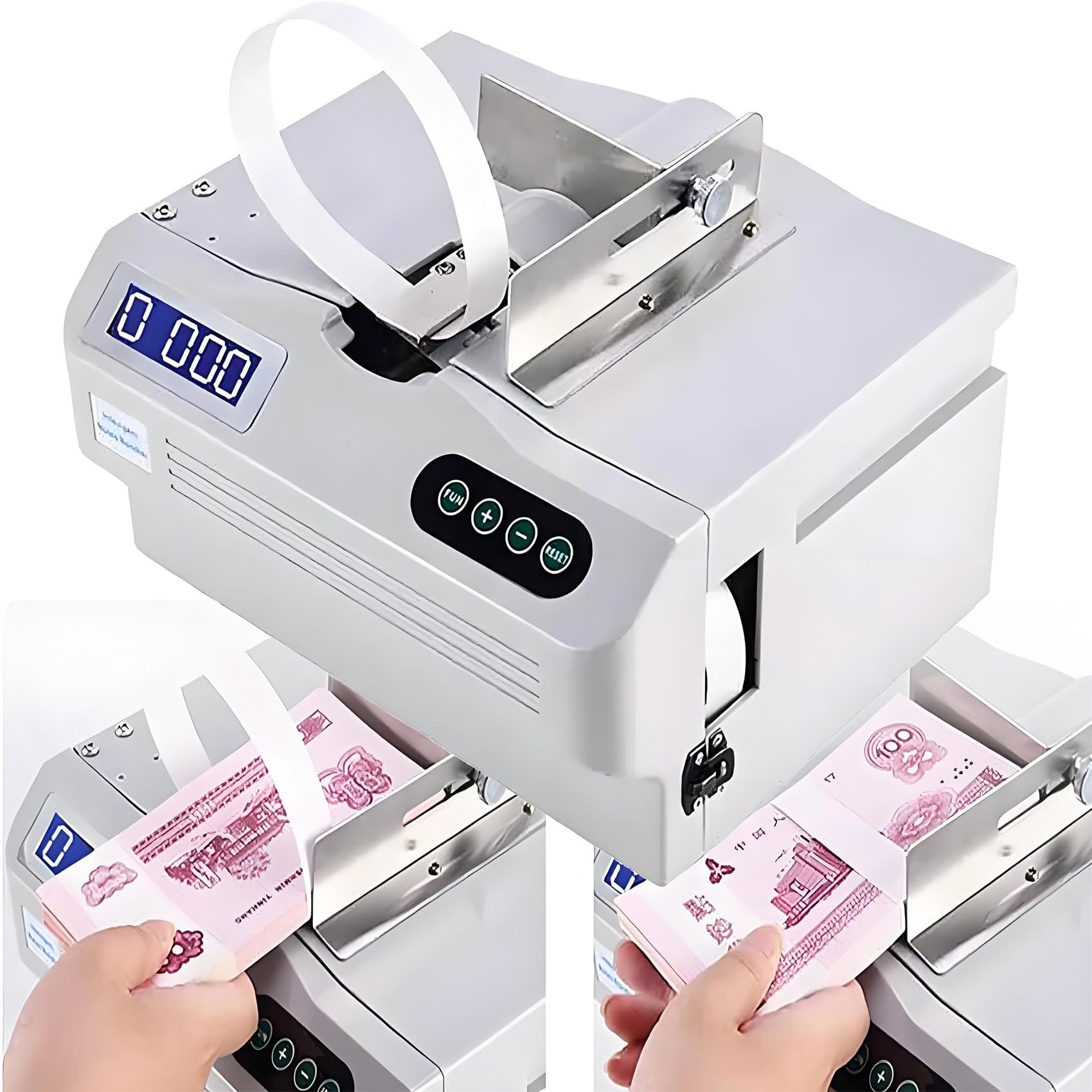 Herramienta de flejado de divisas: máquina automática de embalaje de dinero con cinta de papel para un manejo eficiente de billetes de banco