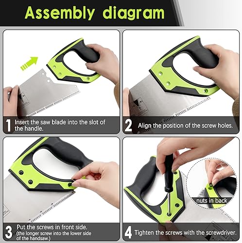 Vista 13 de Sierra de mano profesional de 14 pulgadas, sierra de mano de punta dura de corte fino de 11 TPI perfecta para aserrar, recortar, jardinería, cortar