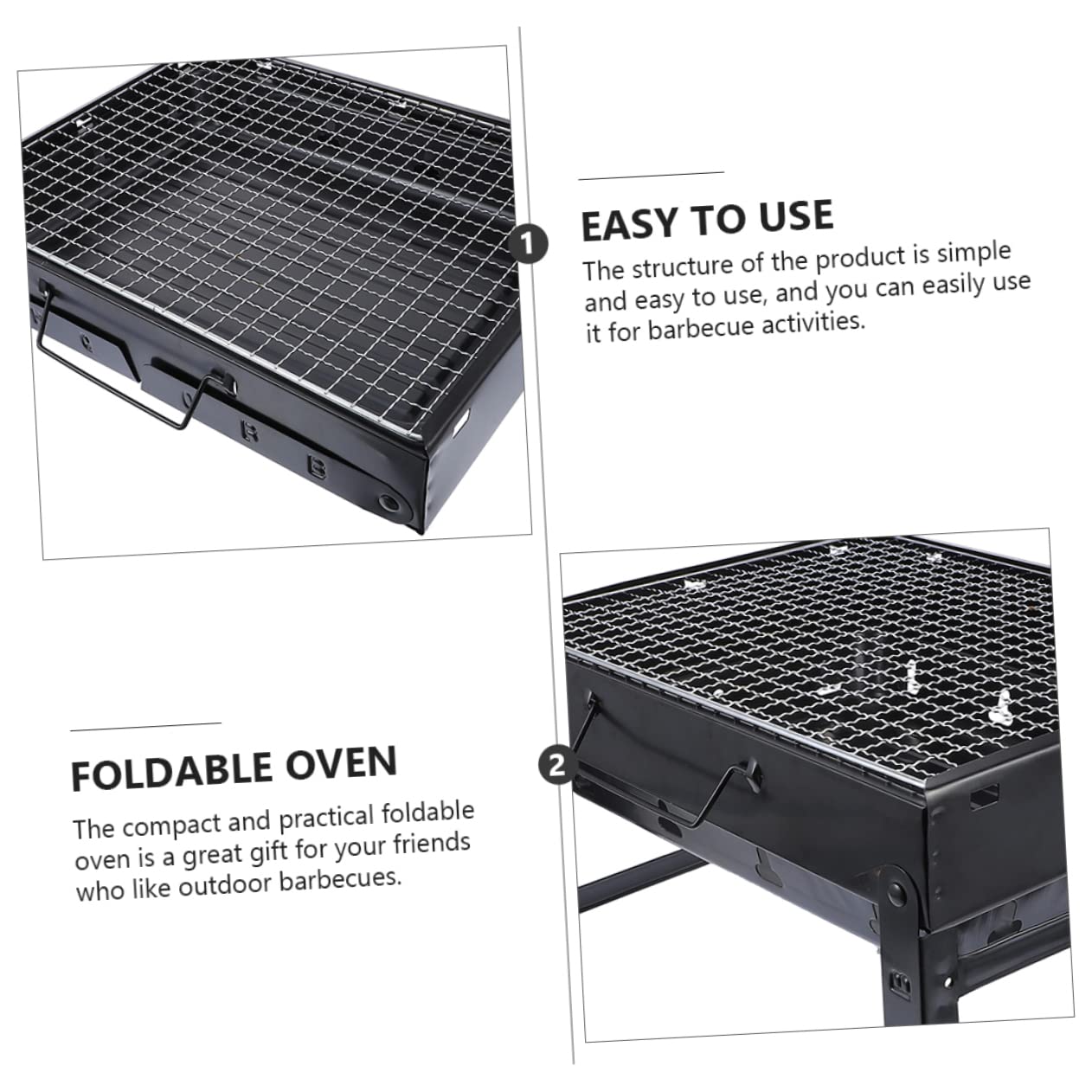 1 Szt. Przenośny Grill Ogrodowy Mini Grill Na Węgiel Drzewny Grill Kempingowy Stalowy Materiał Zapewniający Długotrwałe Użytkowanie