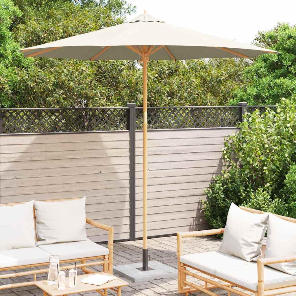 Genérico Sombrilla de jardín Crema Ø 270 x 260 cm Bambú,Casa y jardín,Jardín,Artículos de Exterior,Sombrillas-4108083