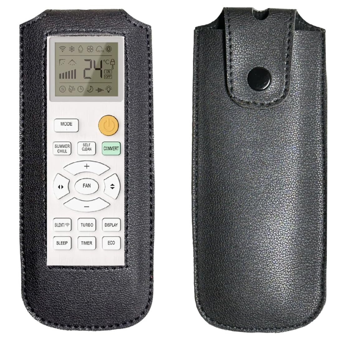 zaoma protective case pu leather cover holder compatible for ac remote compatible for whirlpool magicool inverter split ac model sai16p35mcp0 remote control protective case (black)