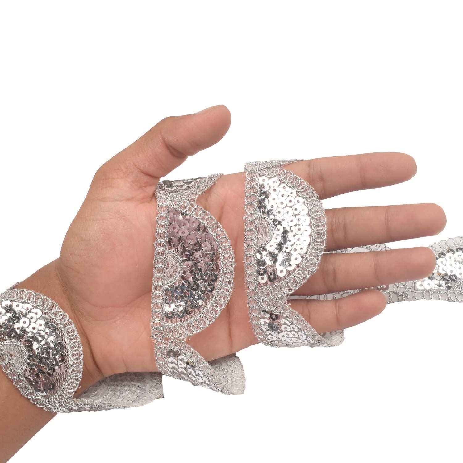 Letsinstyle Bordure à Paillettes Plates Et Scintillantes Avec Encolure