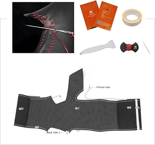 Miniatura 5 de MEWANT Funda para volante de automóvil Alcantara para Chevrolet Corvette (C8) 2020-2022  Stingray  Z06