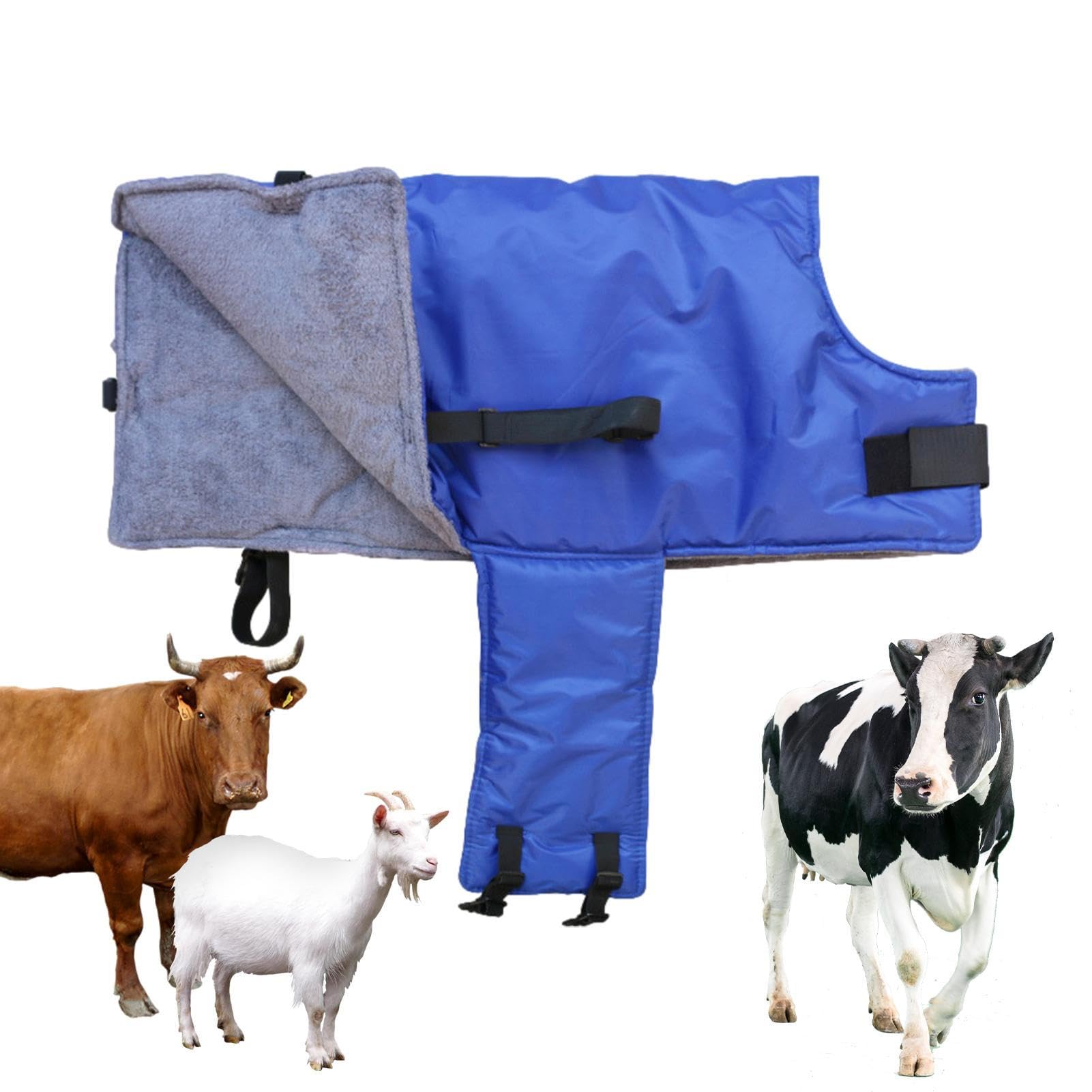Stronrive Calf Coat | Waterproof Livestock Protector Blanket - Soft Oxford Windproof Calf Warmer Jacket, Thickened Blue Calf Saver Warming Coat For Belly Protection