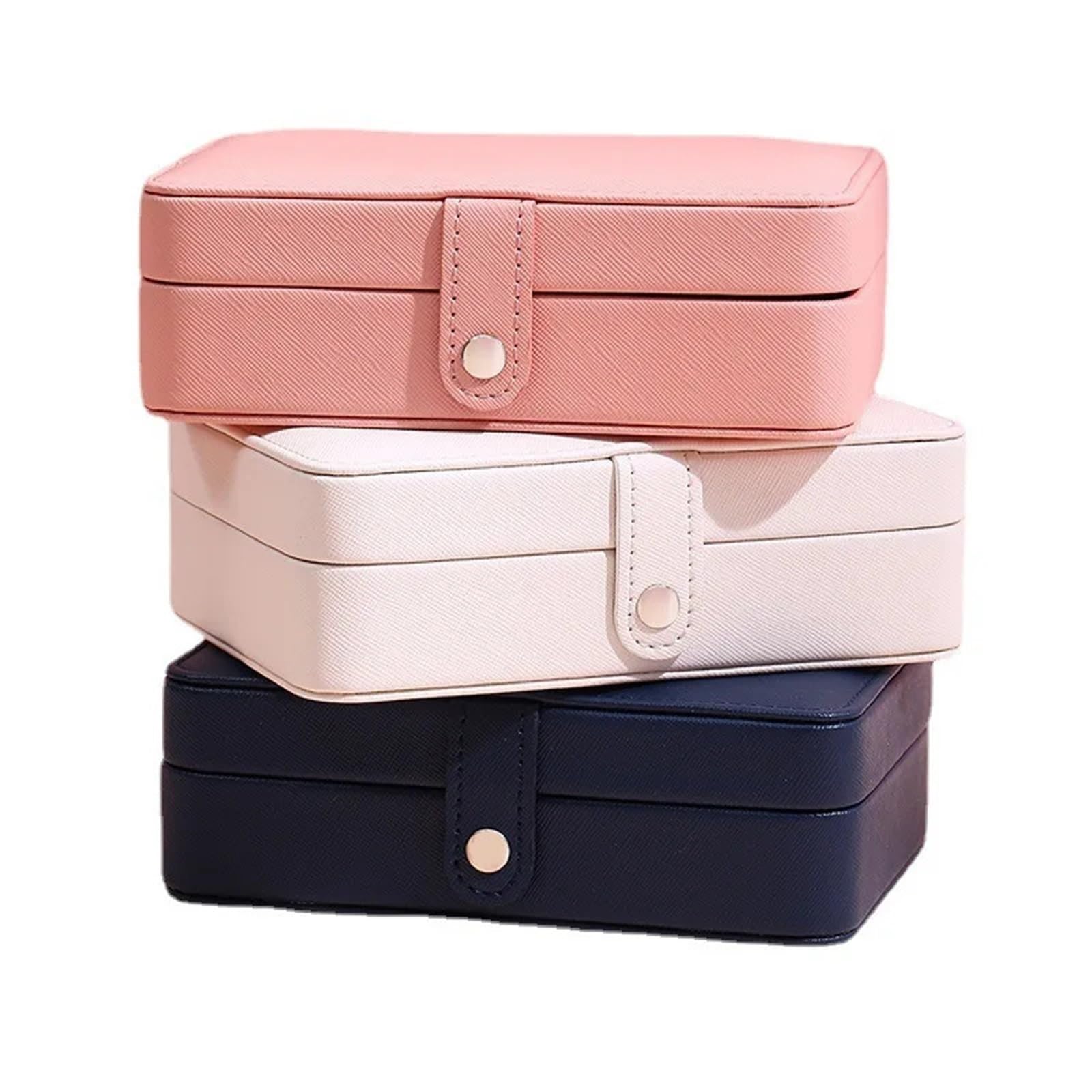 Boîte à bijoux boîte de rangement de bijoux Portable étui à bijoux de voyage de grande capacité pour Bagues(Pink)
