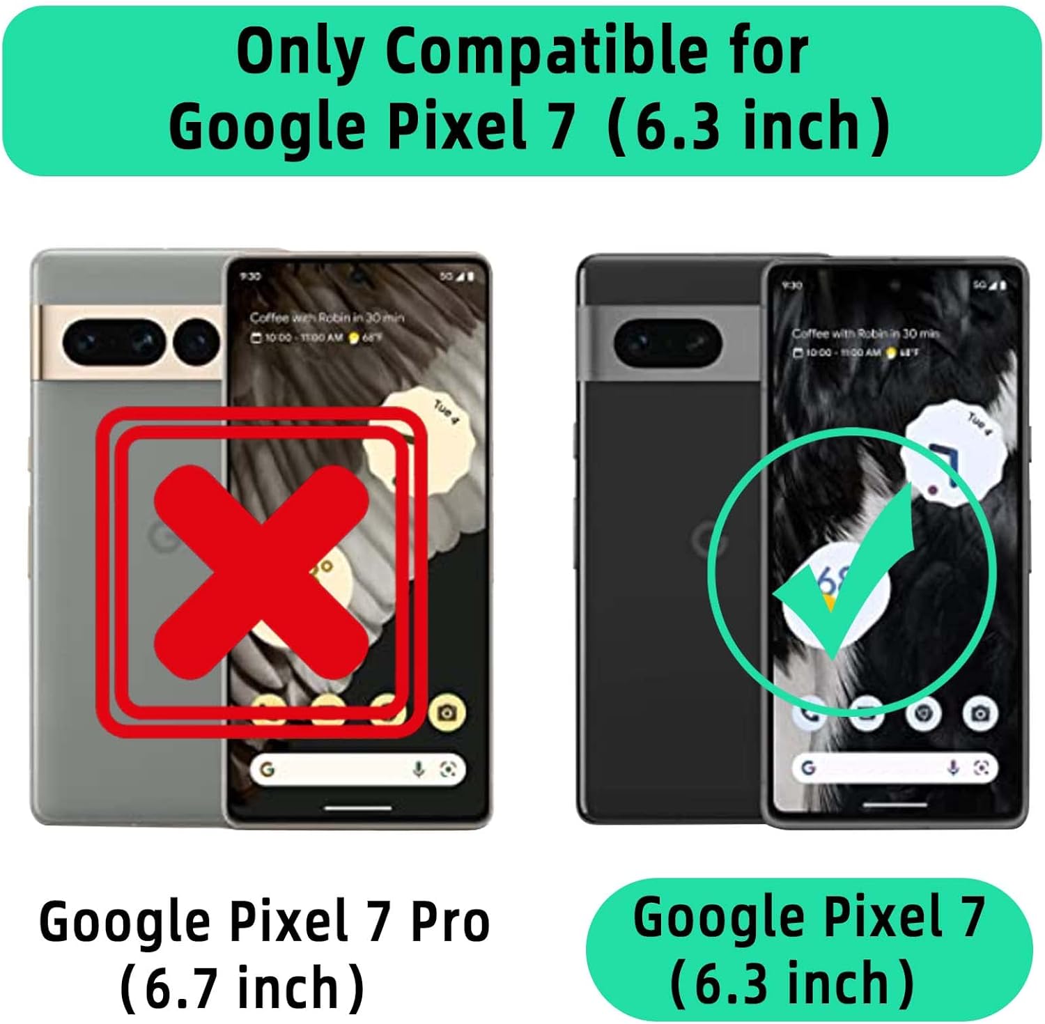 VANAVAGY Compatible for Google Pixel 7 Wallet Case with Credit Card Holder, PU Leather Magnetic Clasp Flip Phone Case Cover with Coin Pocket Screen Protector for Women Men,Blue