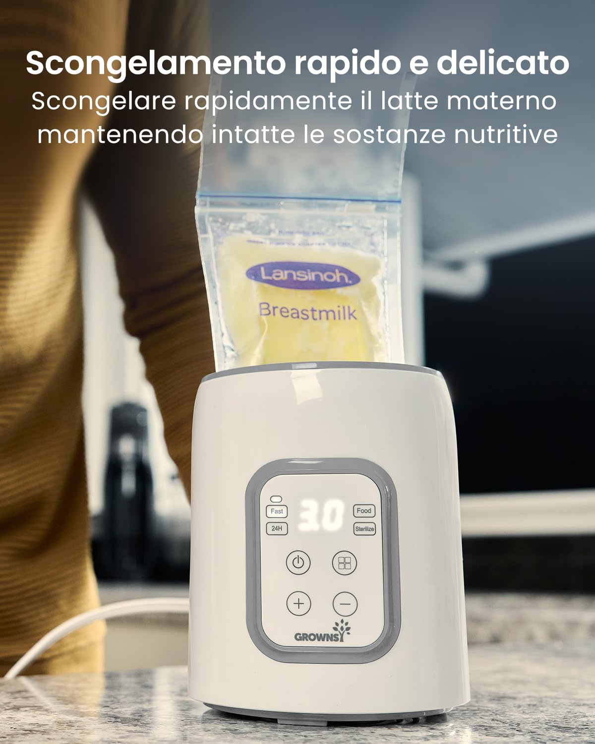 Scaldabiberon, Sterilizzatore Biberon 8 in 1 lcd Controllo Accurato Della Temperatura Per Latte Materno,Riscaldatore Di Alimenti Per Bambini Veloce e Scongelamento Scalda Senza Bpa Con Display
