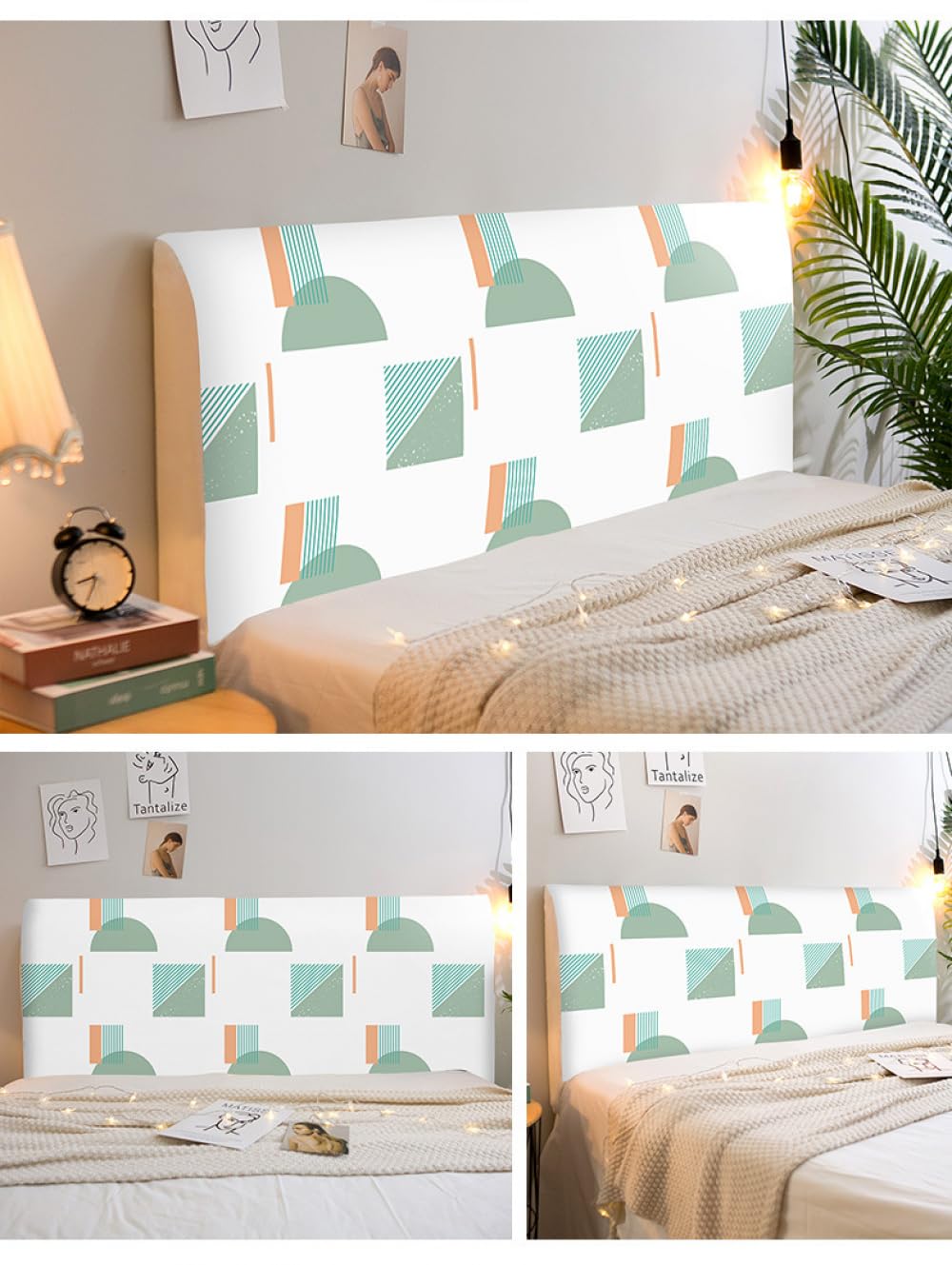 Copri Testiera Letto Fodera Per Testiera Letto Elasticizzato Semplice Antipolvere Protezione Testiere In Tessuto Morbido E Confortevole Per Singola Queen King-Pattern-5||200cm