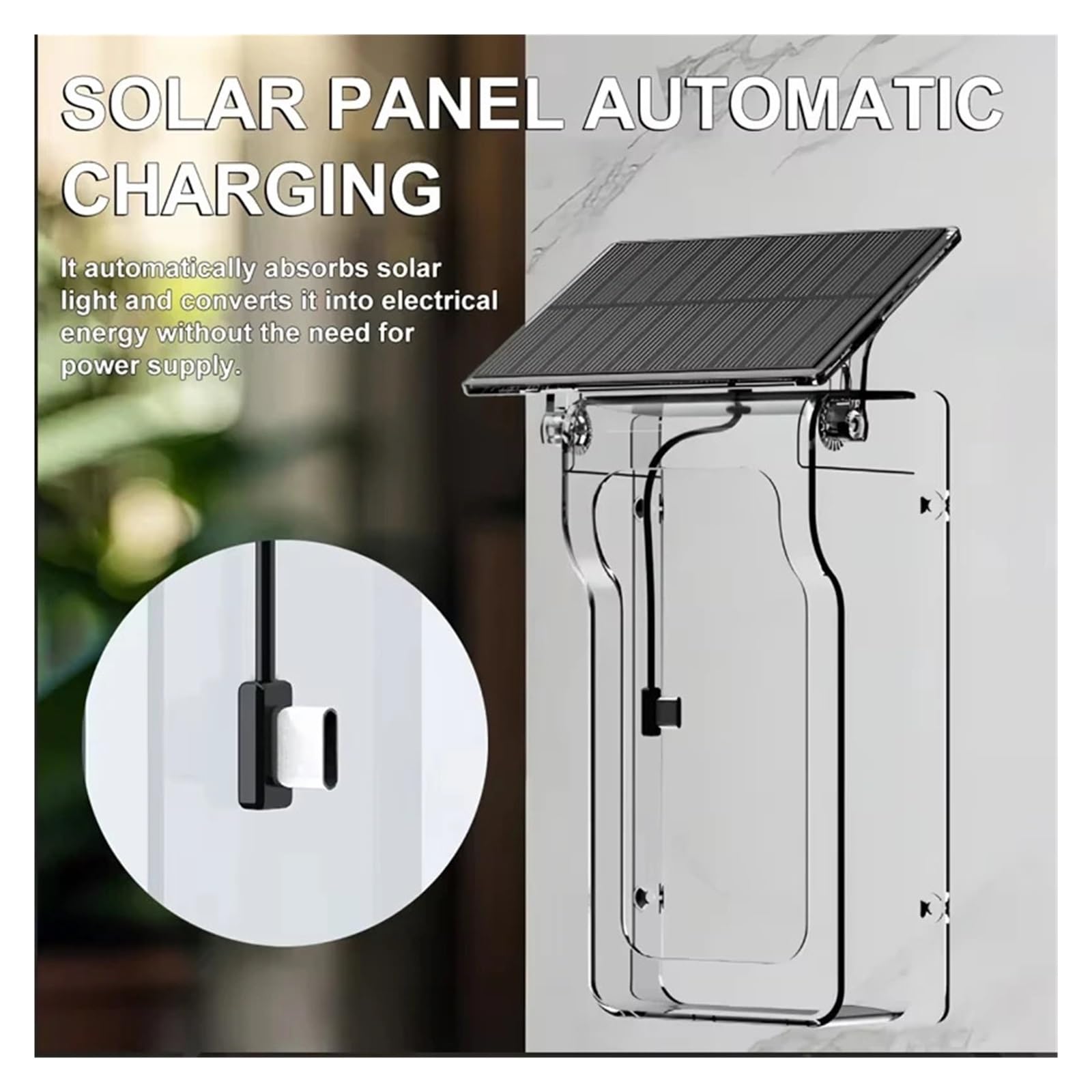 Tuya - Timbre WiFi con cubierta solar para lluvia, timbre inalámbrico con video (timbre negro)