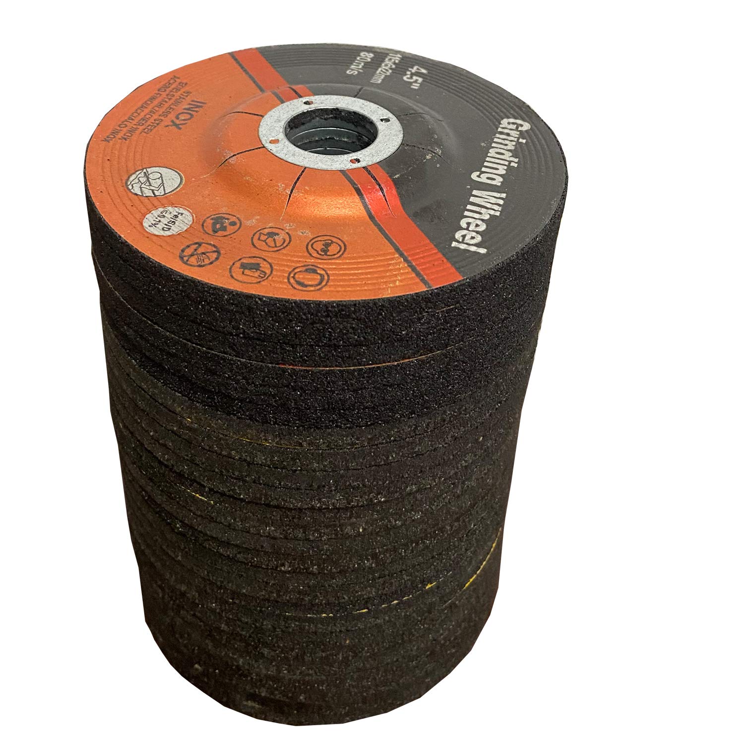 5-Pack Grinding Wheel Discs - 4.5 Inch, 7/8" Arbor, 1/4" Thick, Aluminum Oxide