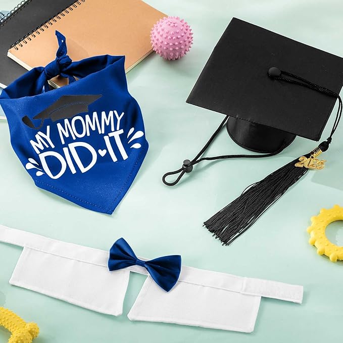 Gorro de Graduación para Mascotas JaGely 3 Piezas con Pañuelo y Corbata miniatura 5