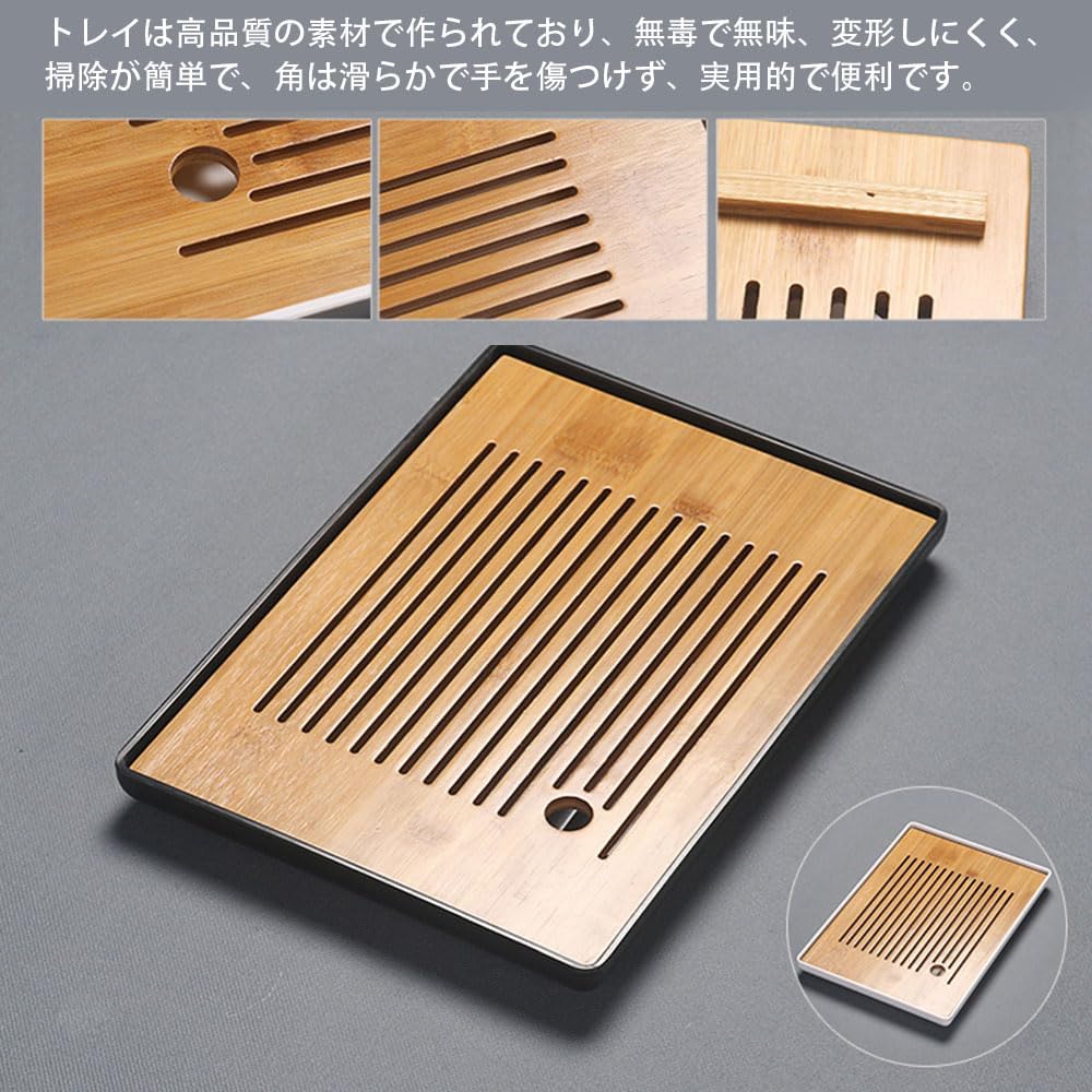 萩焼 大野瑞峰 煎茶器 急須 湯冷し湯呑み6客 古い共箱. F