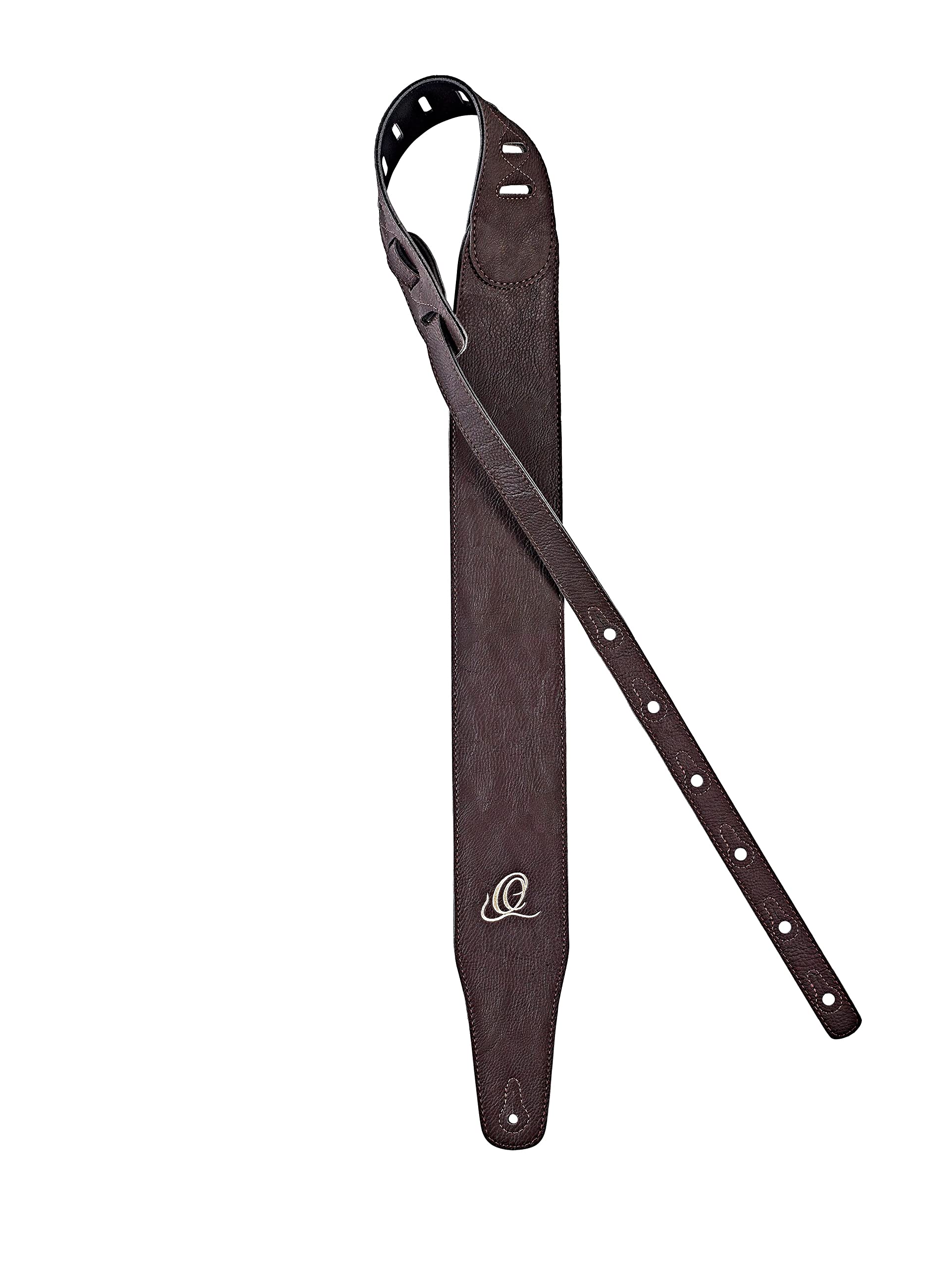 Ortega Guitars Vegan Guitar Strap - Adjustable - Acoustic Guitar / Bass, Electric Guitar / Bass - Vegan Series - Dark Brown (OSVG-75BR)