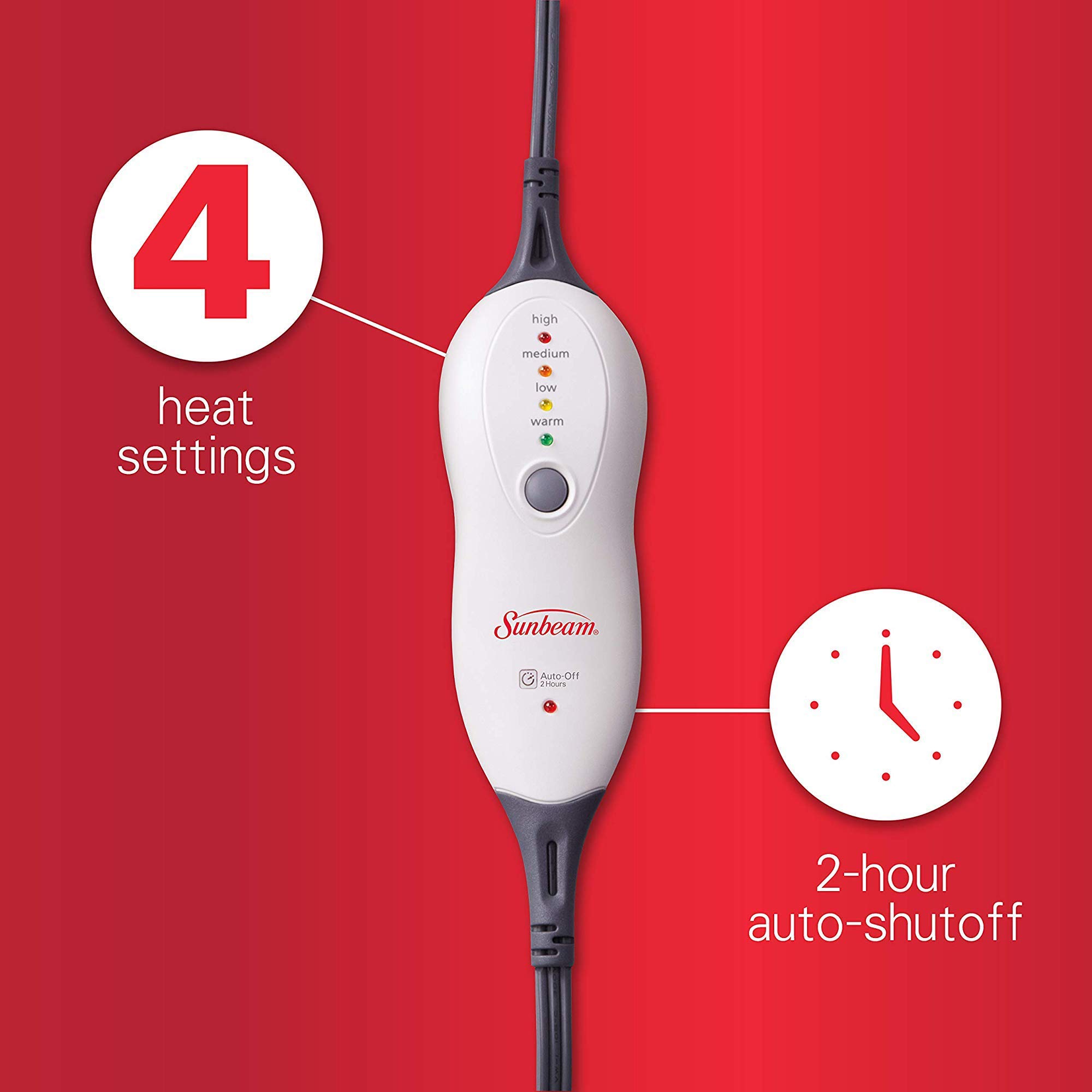 Sunbeam, Heating Pad for Pain Relief XL King Size SoftTouch 4 Heat