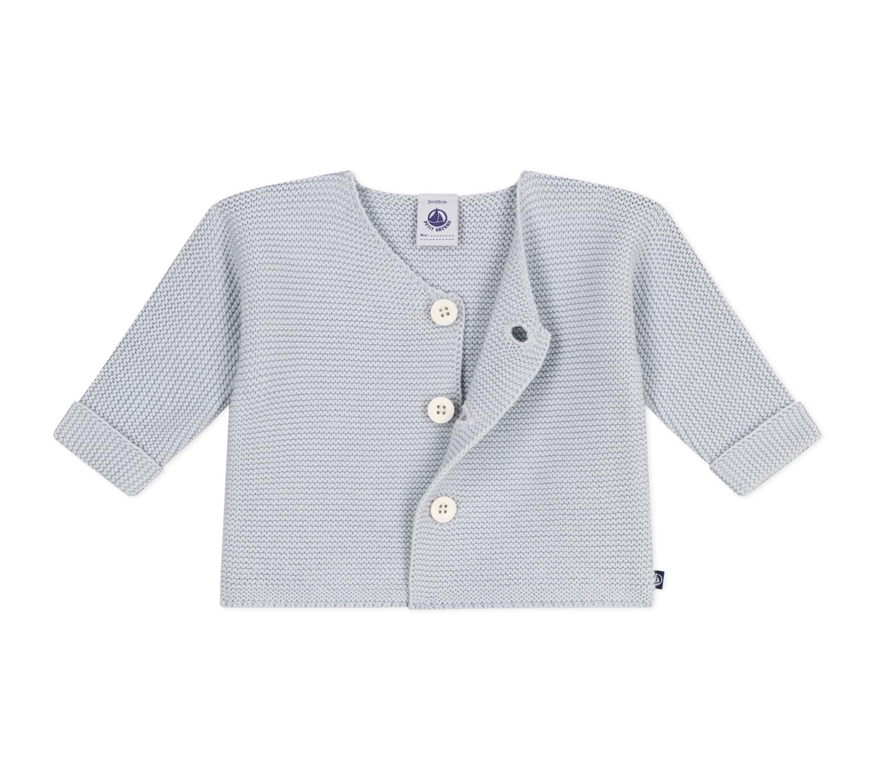 Petit Bateau Cardigan bébé Tricot Point Mousse en Coton