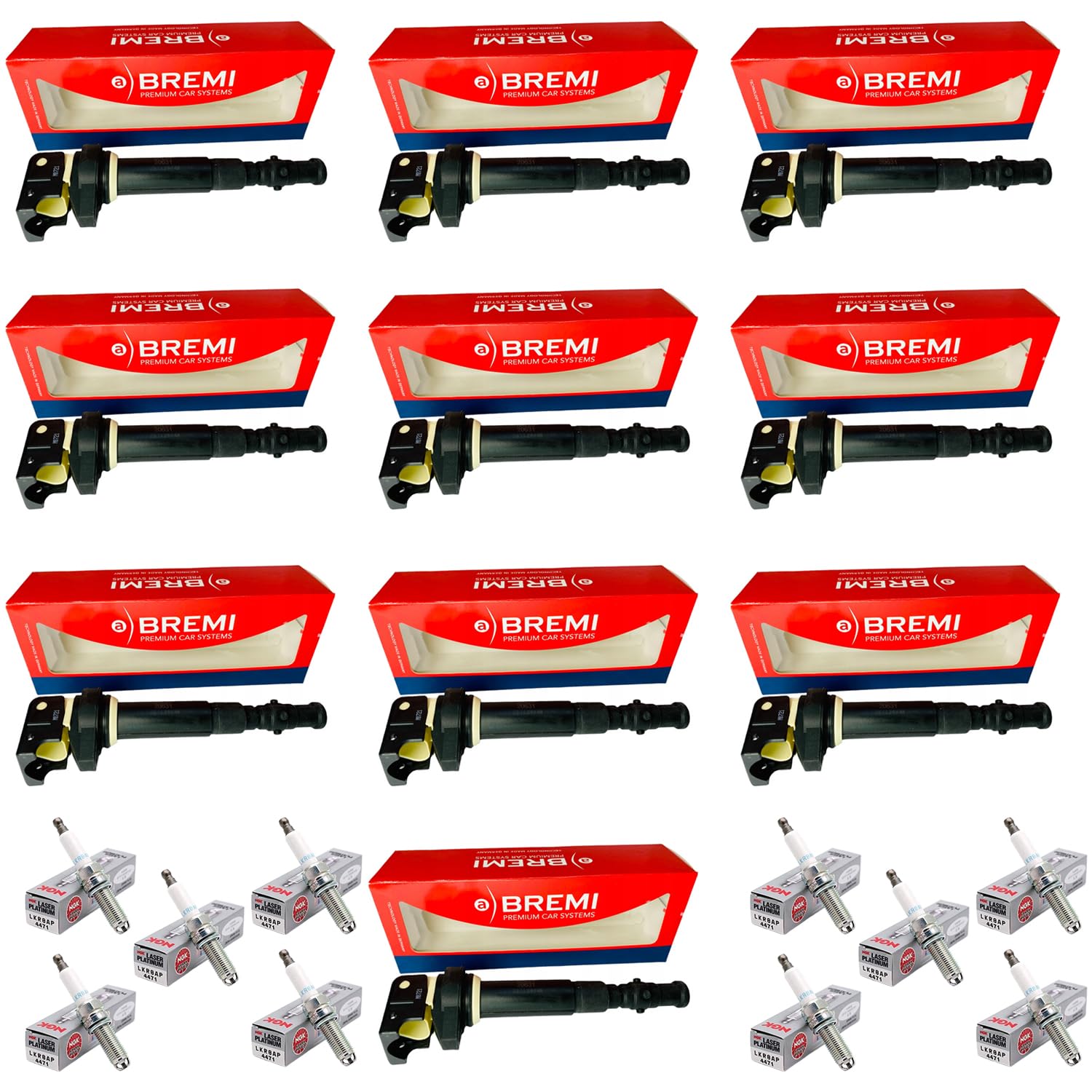 OEM BREMI 10x Ignition Coils 10x Spark Plugs KIT for BMW E60 E63 E64 M5 M6 06-10